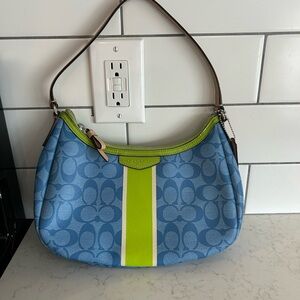 Vintage Coach Signature Stripe Demi shoulder Bag F29942